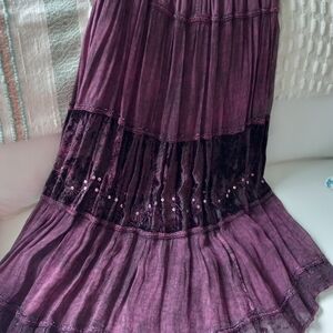 Channa skirt, plum color, long and flowey